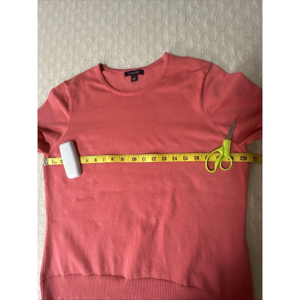 Lands' End  Women's Sz Large(14-16) Crewneck   Sweater Top Vibrant Coral